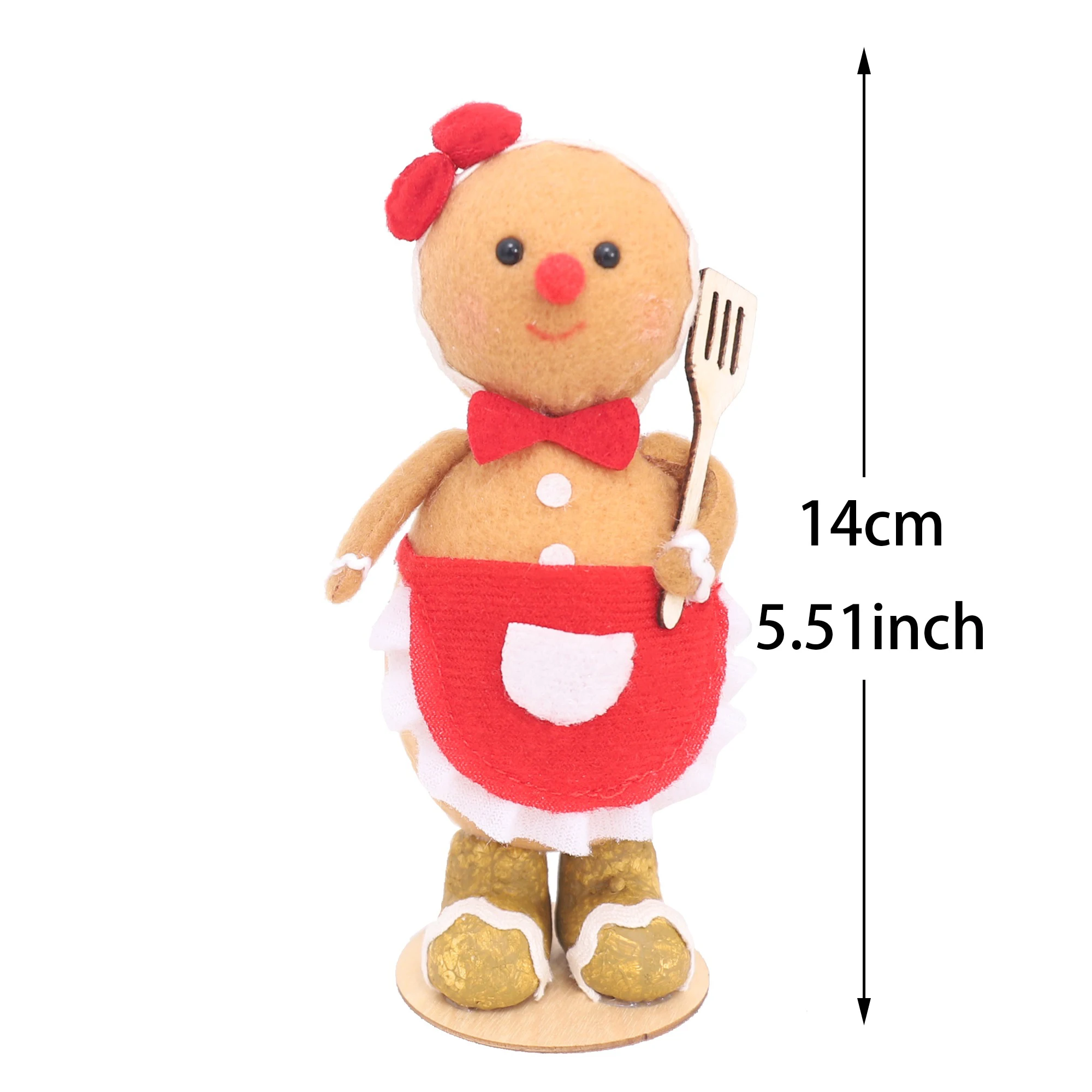 Description Picture 2 of itemChristmas Plush Gingerbread Dolls Chef Gingerbread Man Desktop Ornaments For New Year Party Festival Gift Home Supply Decor
