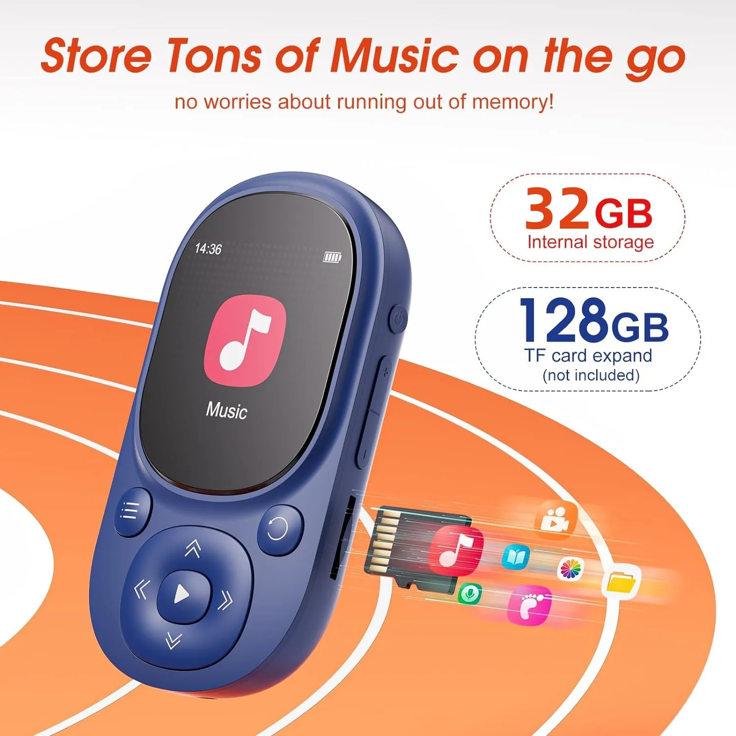 Portable Bluetooth MP3 Player with Pedometer