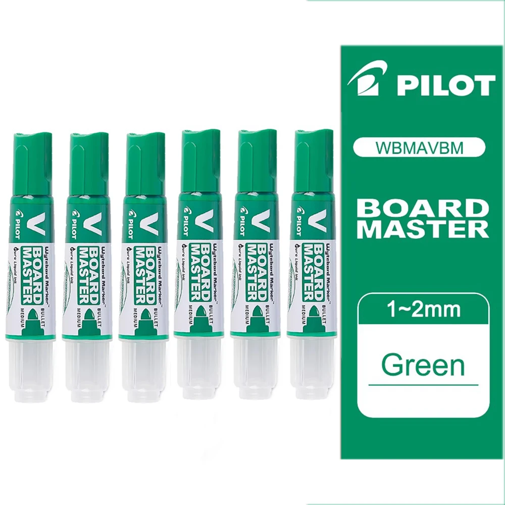 Eco-Friendly Refillable Whiteboard Markers - Pack of 6, Medium Bullet Tip