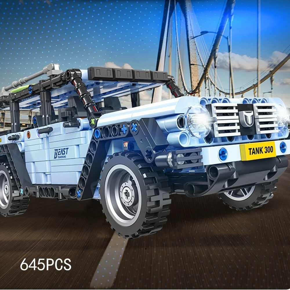 58126 기술 중국 만리장성 자동차 빌딩 블록, 자동차 시리즈, 탱크 300 차량 브릭 풀백 장난감 컬렉션, 남아용 선물