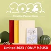 Kinbor A5 2023 Time Plan Planner Timeline Planner Book 112 Sheets Soft PU Leather Pure Color Monthly Weekly Agenda A5 Scheduler 1