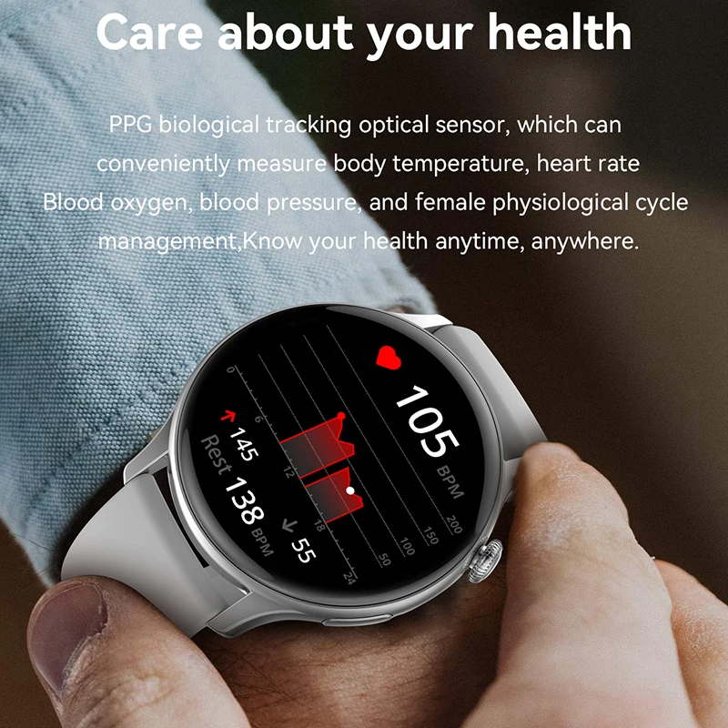 AMOLED NFC Ʈ ġ  ũ, ׻ ð ǥ, 1.43 ġ 466x466 HD ǰ GPS ,  ȭ Ʈġ, 2024 ǰ