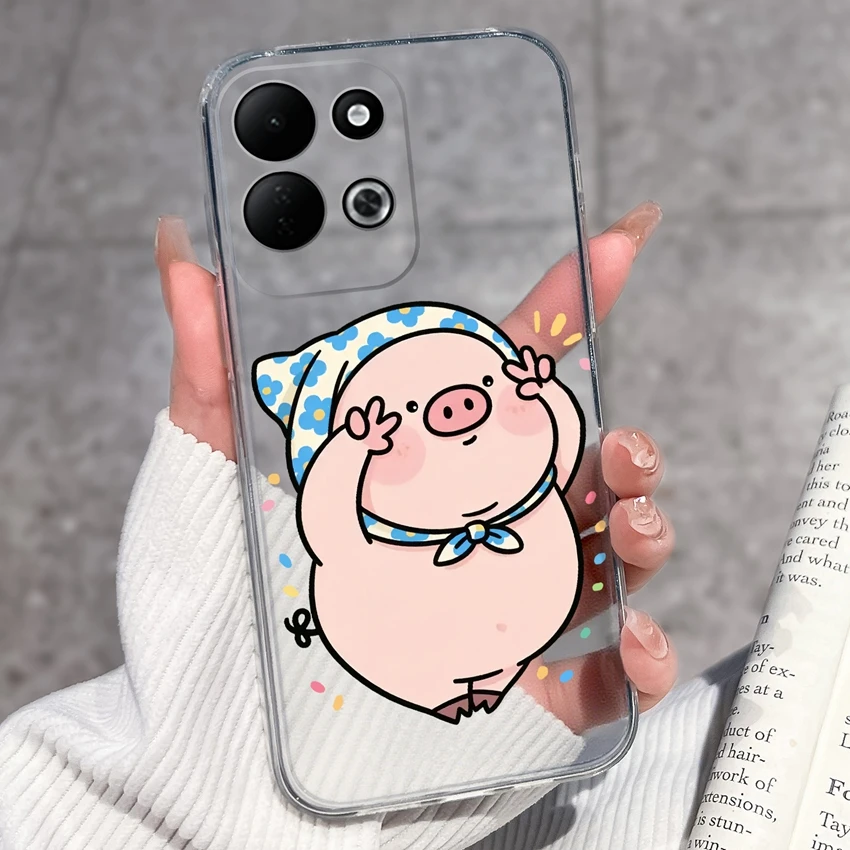 Sleeping Beauty Pattern Black Clear TPU Shockproof Phone Case - Lightweight Shell