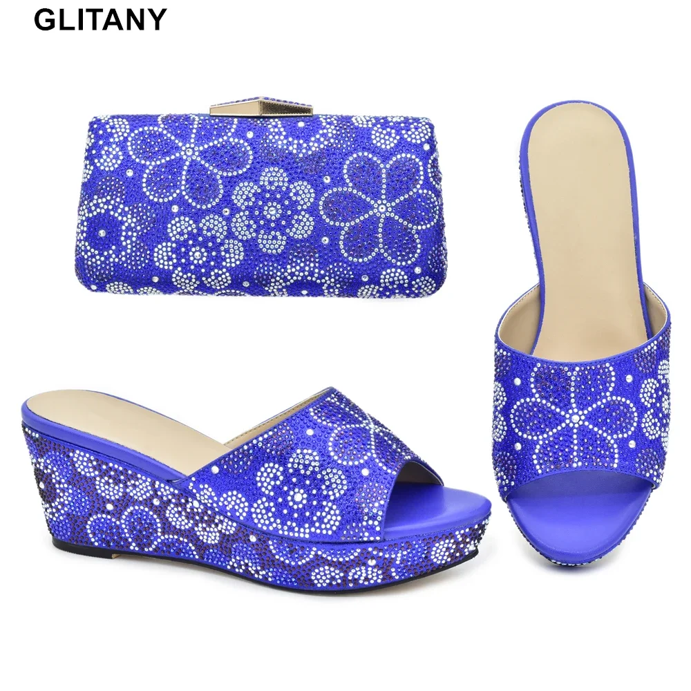 

New Italian Shoe and Bag Set for Party In Women Elegant Ladies Shoes with Matching Bags Set Women Comfy Platform Sandal Shoes