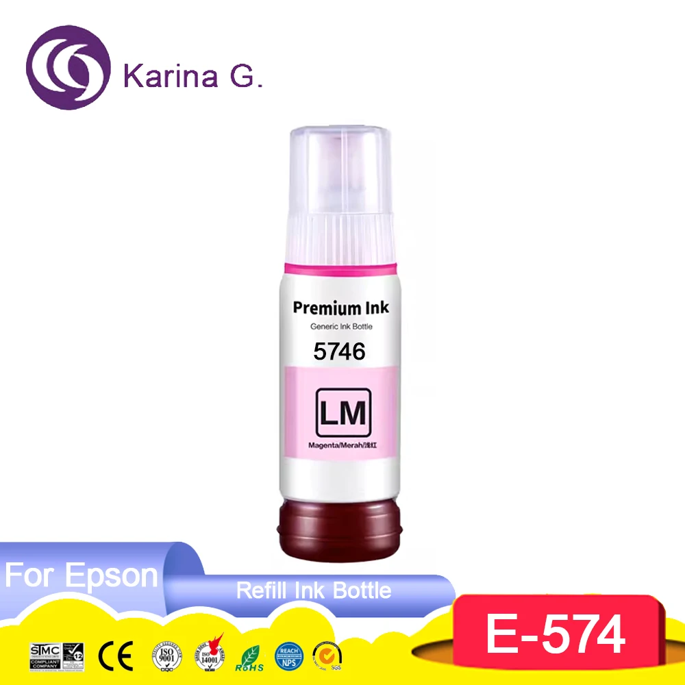 574 T5741 T574 T574120-AL Premium Compatible Color Bulk Water Based Bottle Refill DGT Ink for Epson L8050/L18050 Printer