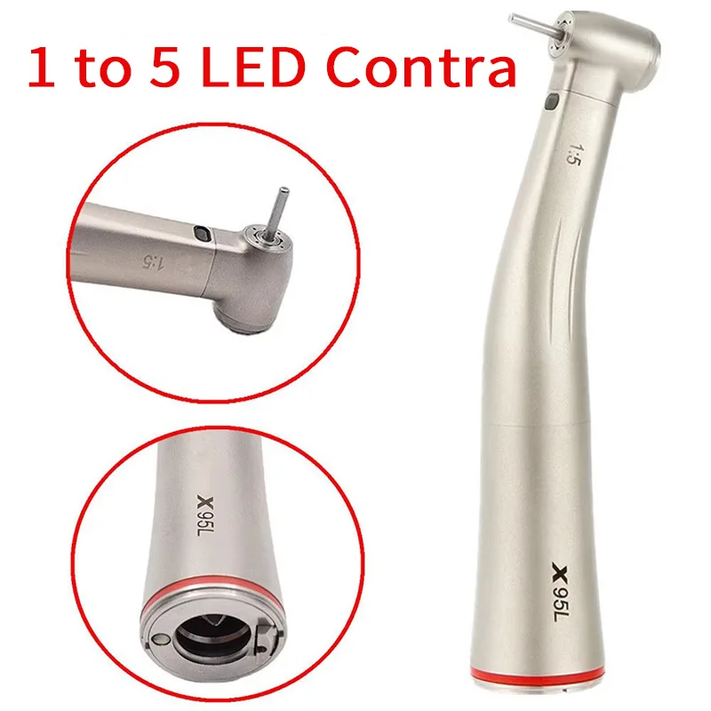 Glin Dental Handstück 1:5 knopfbetriebenes, flexibles Glasfaser-Handstück mit niedriger Geschwindigkeit, zahnärztliche Ausrüstung mit rotem RingX95L