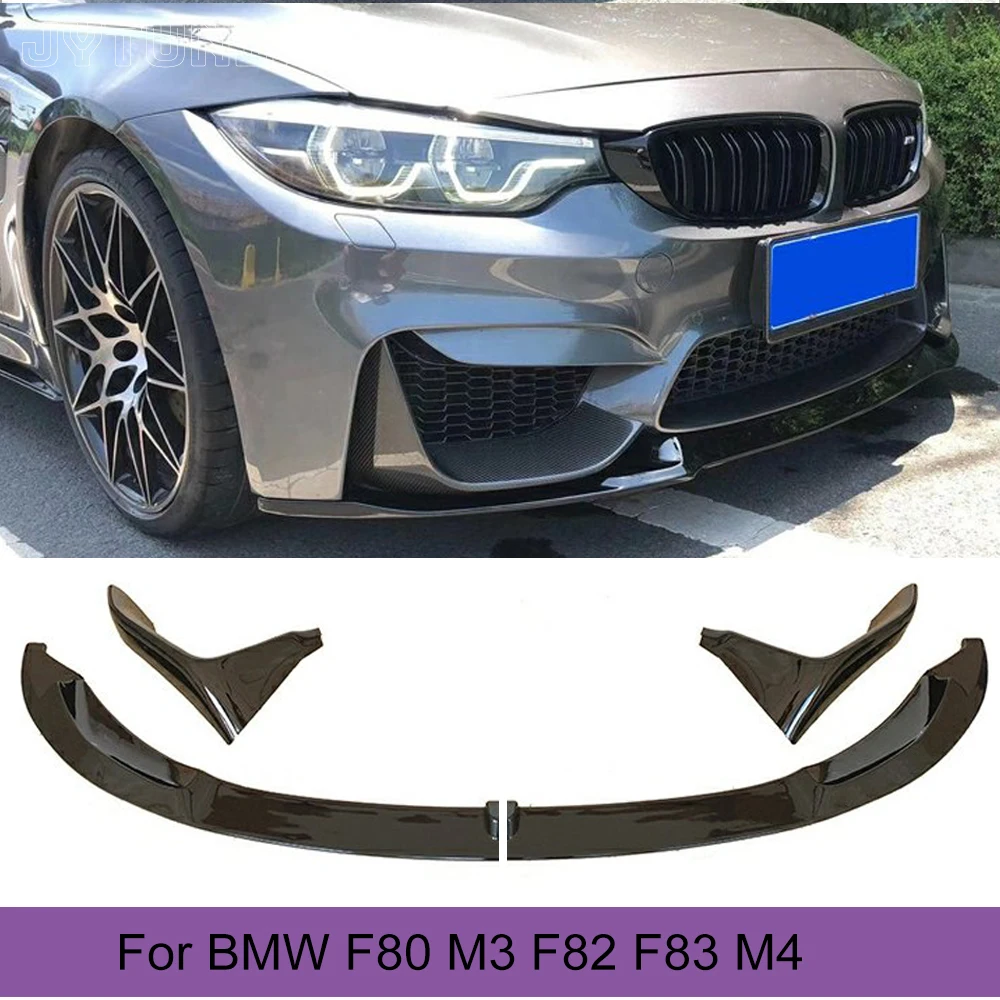 

Front Bumper Lip Splitters Spoiler for BMW F80 M3 F82 F83 M4 2014 - 2019 Winglets Cupwings ABS Carbon Look Glossy Black