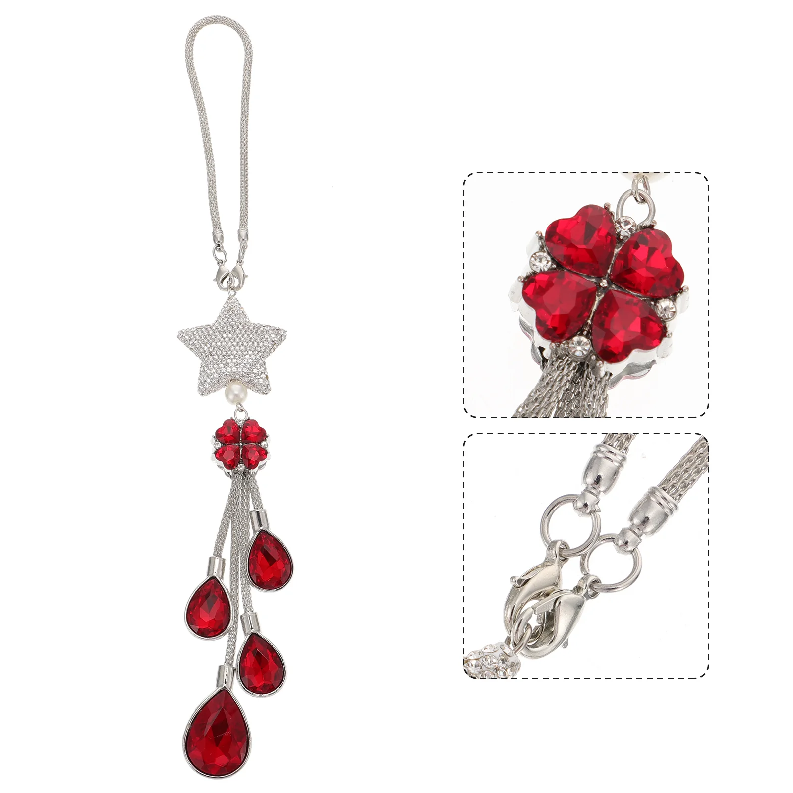 

Rearview Mirror Pendant Car Decorative Charm for Ornament Auto Zinc Alloy Rhinestone