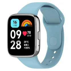 Silicone Strap and Protective Case for Smartwatch - Sport Bracelet Accessory (Light blue)