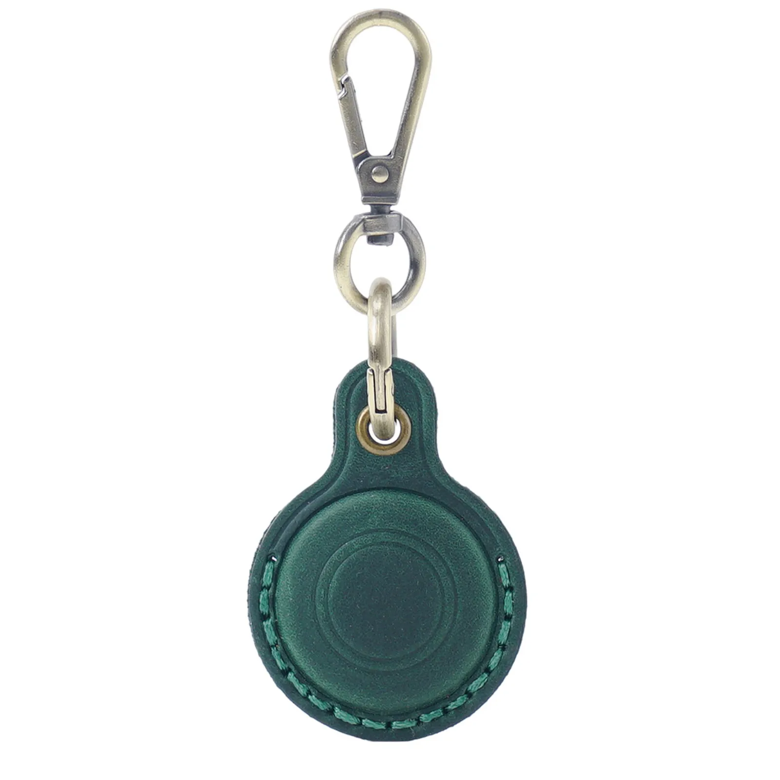 Elegant Leather Keychain Holder Case - Stylish GPS Tracker Cover with Key Ring