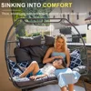 Egg Chair, Rocking Double Egg Chair Outdoor Indoor, 2 Person Egg Loveseat Chair for Patio Balcony Porch Backyard (Grey) 4