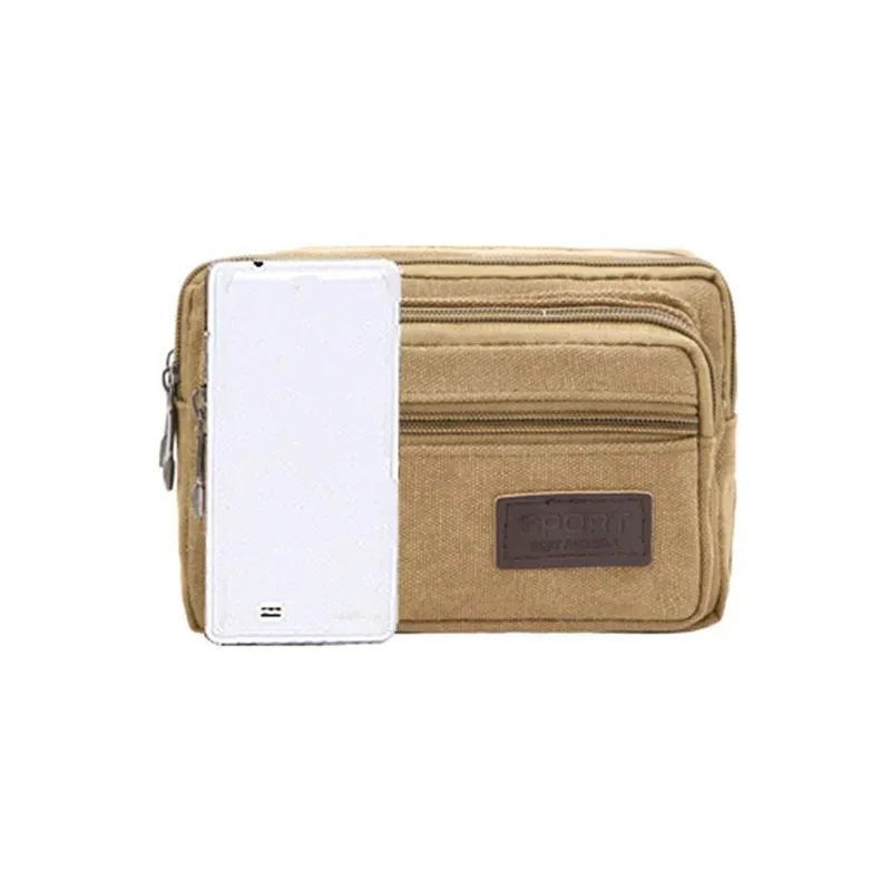 Leinwand Taille Tasche Outdoor Sport Multifunktionale Männliche Taille Pack Hohe Qualität Langlebig Hohe kapazität Taschen Tragbare Telefon Geldbörse – Detail 19