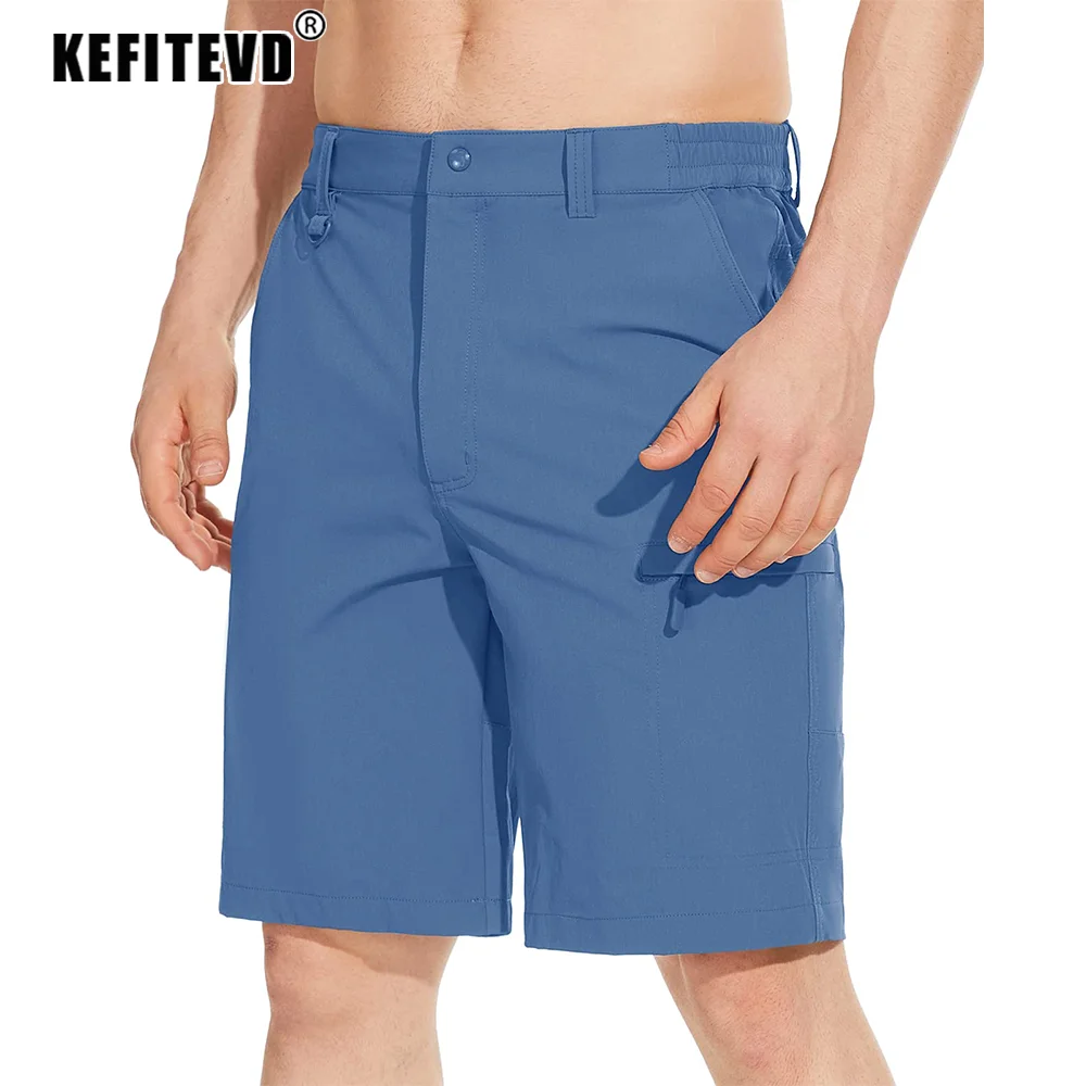 Men's Summer Hiking Cargo Shorts Quick Dry Breathable Multi-Pockets Lightweight Outdoor Sport Running Bottoms