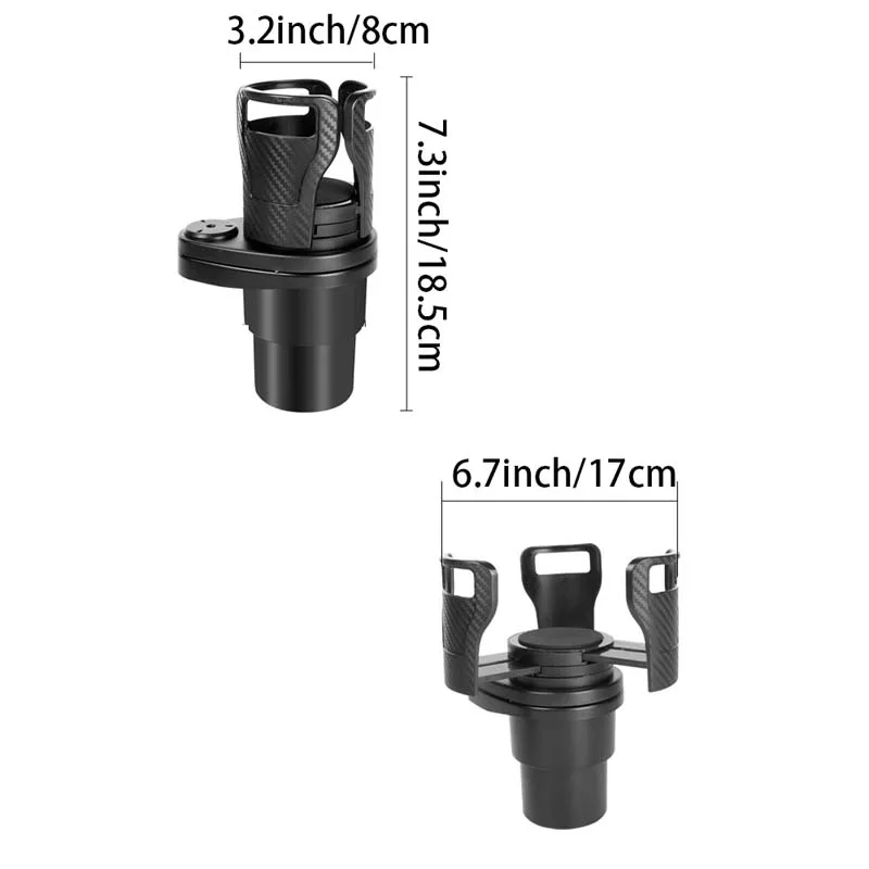 Description Picture 5 of item2 In 1 Car Cup Holder Multifunctional Car Cup Storage Rack Expander for Car Adapter Adjustable Drink Cup Holder Phone Holders