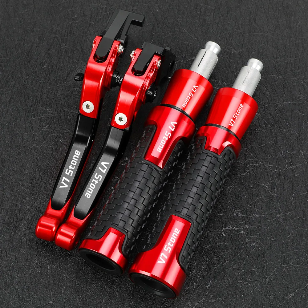 

For MOTO GUZZI V7 Stone 2021 2022 2023 Motorcycle Extendable Brake Clutch Levers Handlebar Handle Grips Ends Slider Accessories