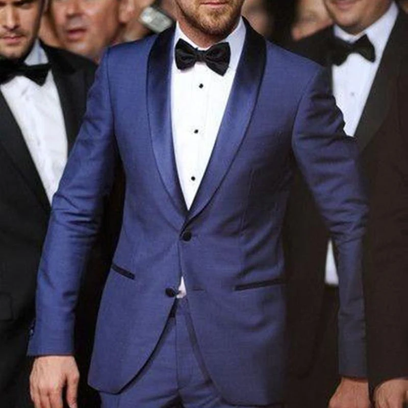 

Деловые мужские костюмы из 2 предметов для выпусквечерние вечера, смокинг для жениха на свадьбу с отложным воротником, Модный деловой мужской костюм, куртка с брюками 2023