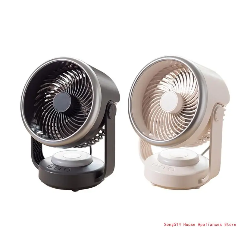 

Table Air Circulators Fan for Bedroom 4 Speed Setting Low Noise 6000mAh Quiet Desk Fan with LED for Office Kitchen 95AC