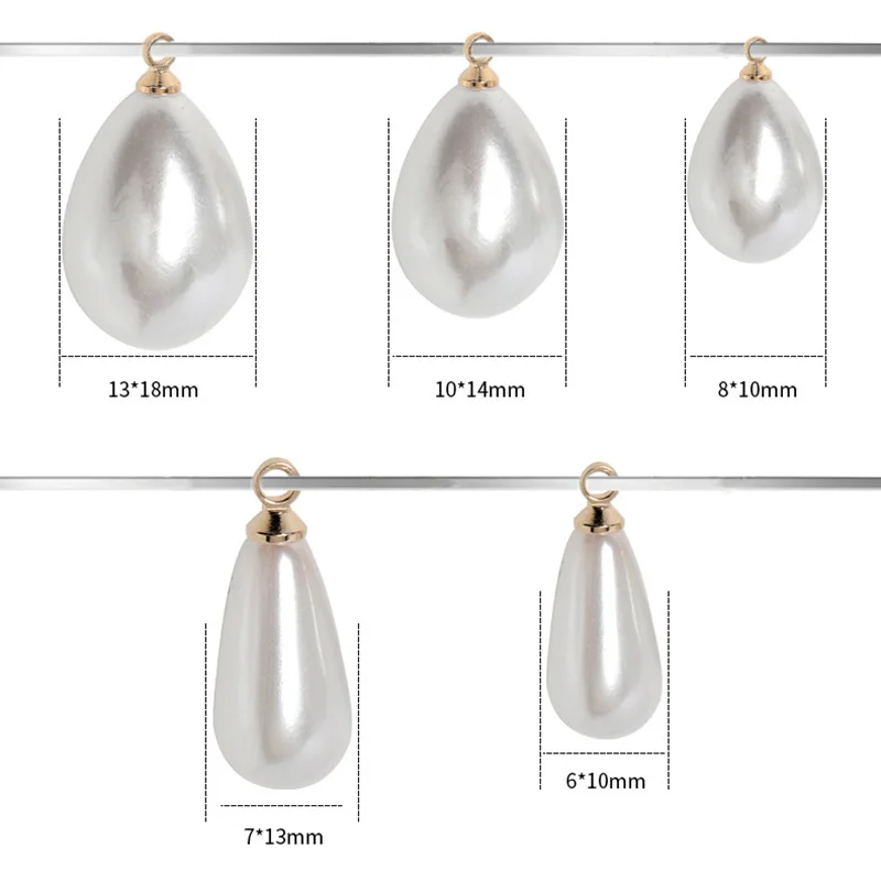 20pcs/lot Imitation Teardrop Pearl Beads Charms Pendant for DIY Jewelry Making Accessories Handmade Earring Bracelet Necklace