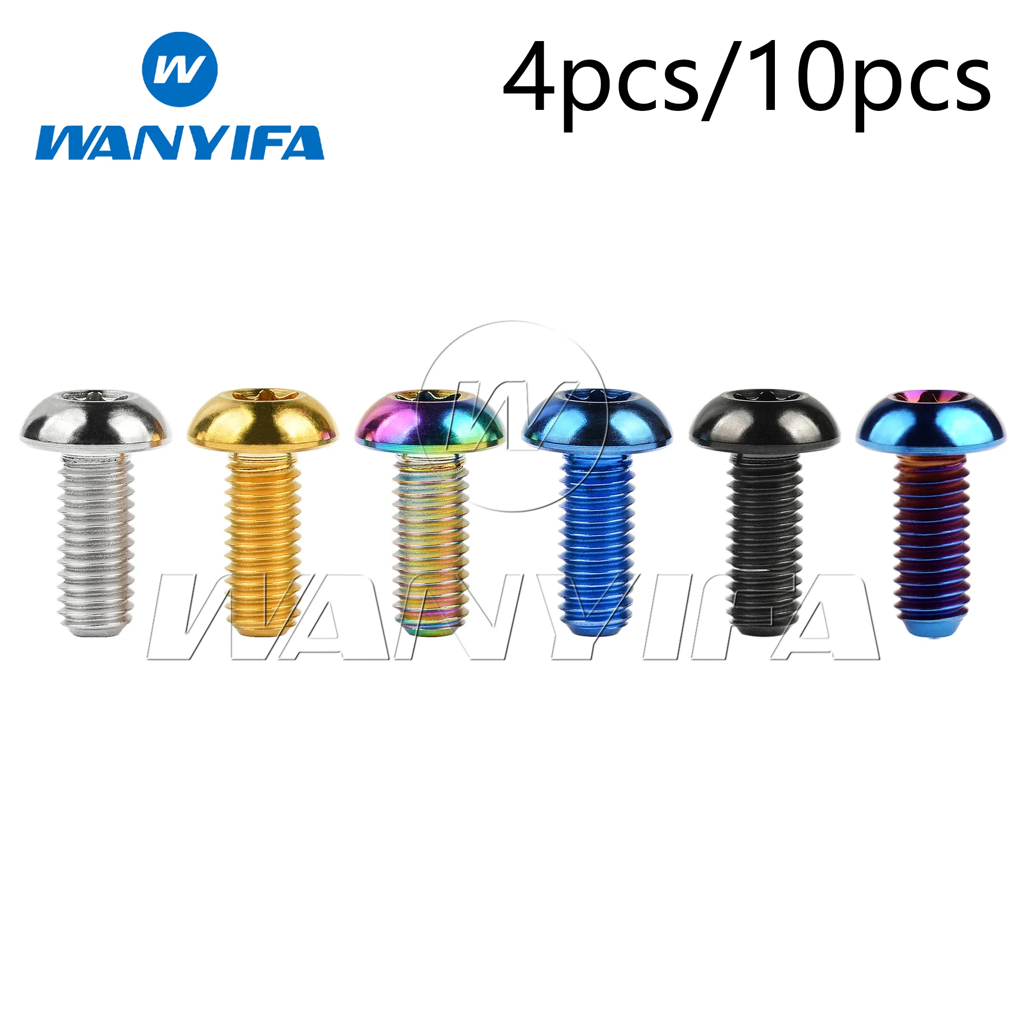 Wanyifa-parafuso de Cabeça Torx Titânio para Bicicleta Gaiola de Água Acessório de Bicicleta T25 Titanium Bolt m5 x 10 12 mm Pcs 10 Pcs