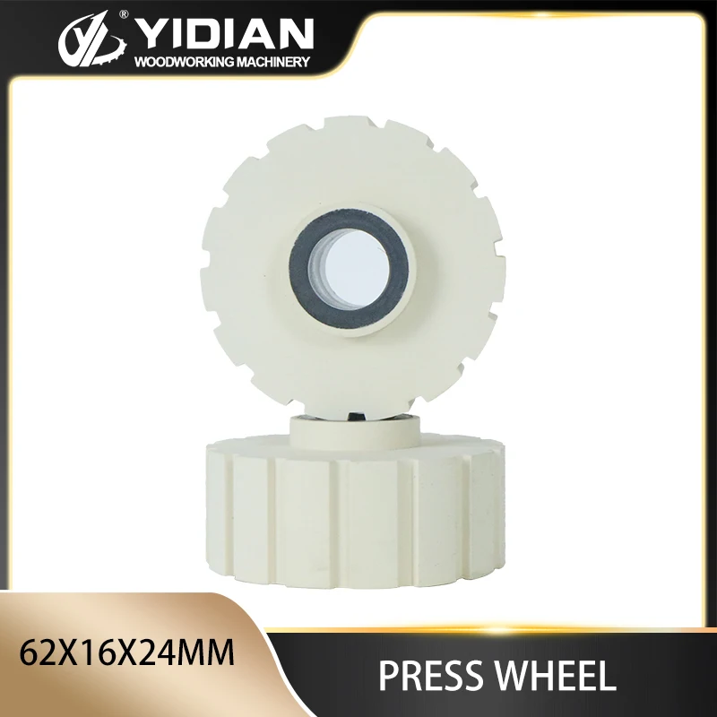 10pcs Rubber Pressure Rollers 62x16x24 Straight Gear Wheels for Woodworking Cehisa Edgebander Edge Banding Machine Accessories