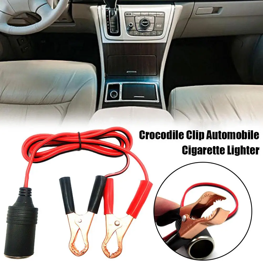 Car Cigarette Lighter 12V Power Female To Alligator Clip Extension Connector To Terminal Clip-on Battery Adapter Auto Socket cigarette lighter adapter
