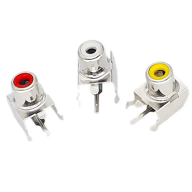 10pcs AV-8.4-3 AV-103B RCA Metal Base Av-103b Red White Yellow Av-8.4-3 Single Hole Lotus Interface Socket | Обустройство дома