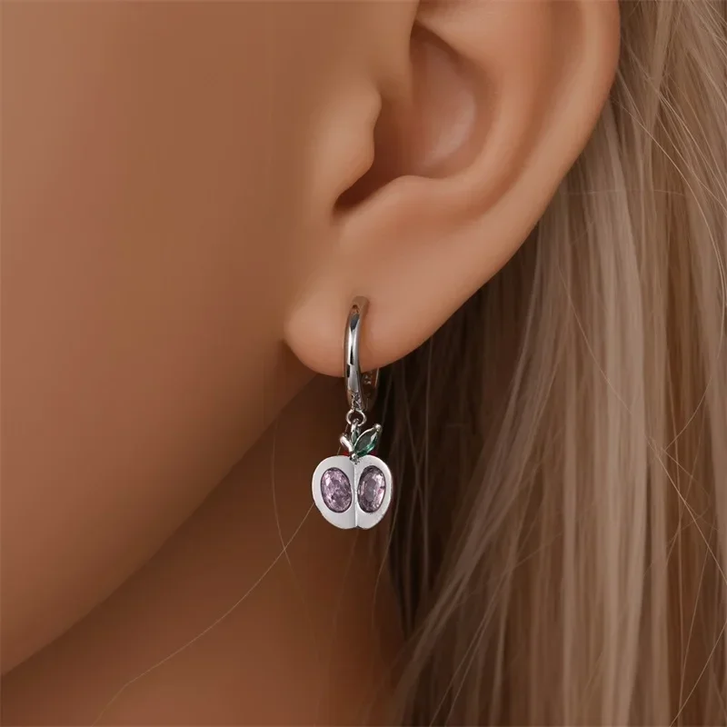 925 Silver Starry Moon Night Zircon Earrings for Women