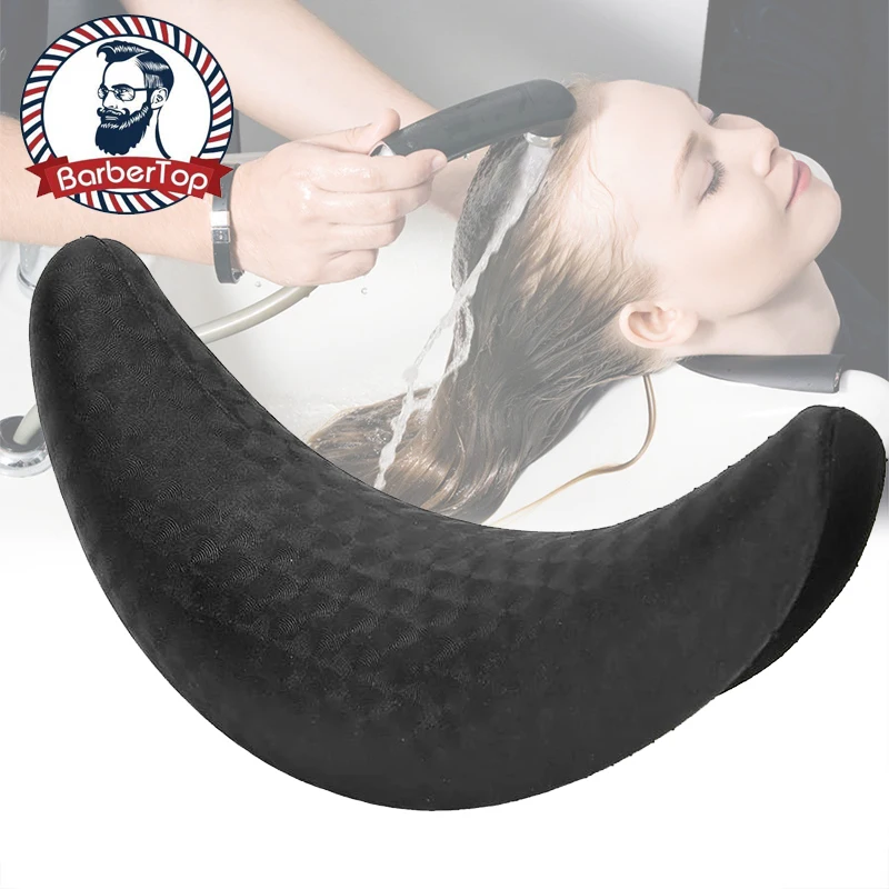 customized japanese style led lying half shampoo chair hair saloon dedicated deepening ceramic basin rubber pillow washing bed Babertop Beauty Salon Silicone Hair Washing Sink Cushion Shampoo Bowl Gel Neck Rest Pillow Home Use Barber Tool