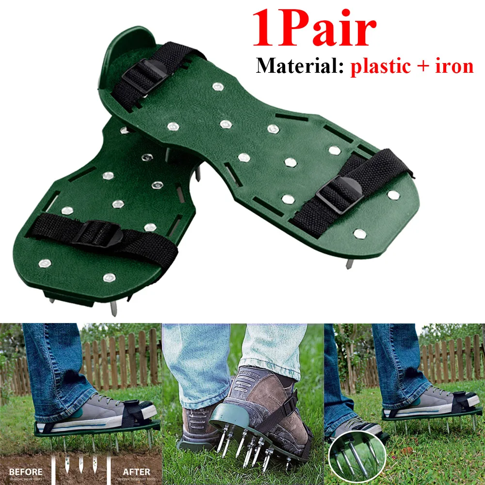 1 Pair Outdoor Garden Portable Grass Loosening Tool Self-leveling Epoxy Ground Nail Grass Nail Shoes