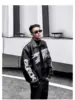 Autumn Winter Punk Coat Embroidery Motorcycle Suit PU Leather Jacket Men's High Street Retro Niche Silhouette Heavyweight Jacket 2