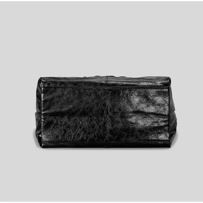 Hobo-Umhängetasche mit hohlen Nieten, Ölwachs-Retro-Metallnagel-Eimer-Handtasche, große Kapazität, Punk-Industriestil, Damen-Achsel-Einkaufstasche – Detail 24