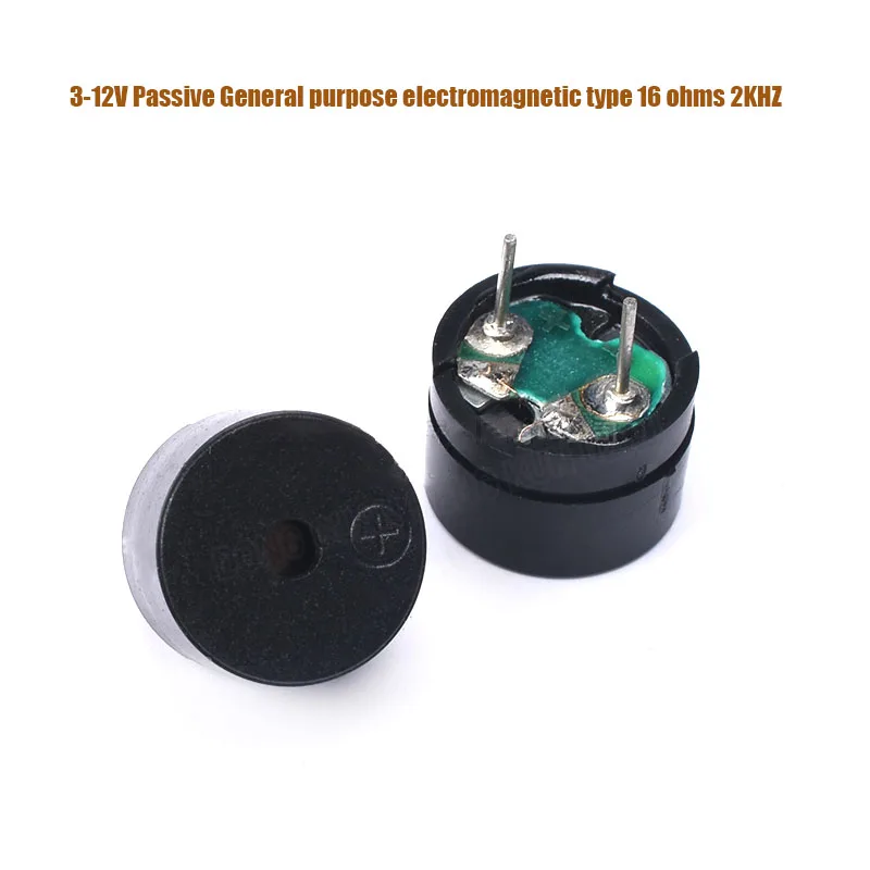 

3 PCS 2KHZ 3-12V Universal Passive Buzzer Electromagnetic Impedance 16 Ohm AC 3V 5V 12V