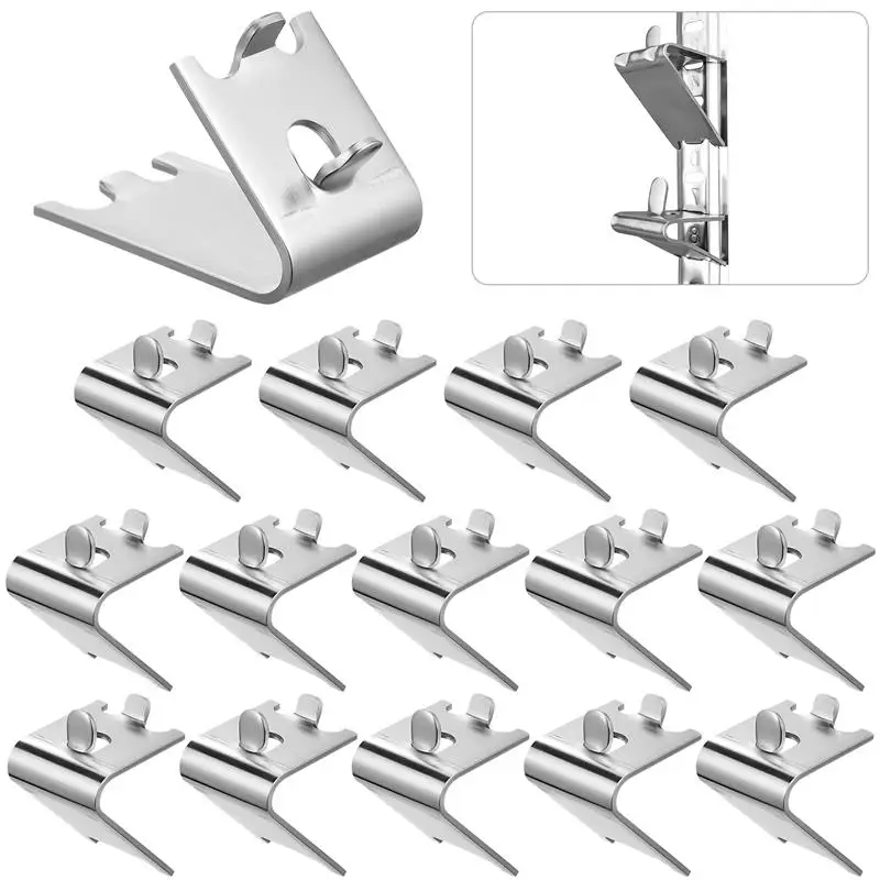 16pcs Freezer Shelf Clips Heavy Duty Metal Freezer Shelf Holders Shelving Clips Buckles Cooler Replacement Parts