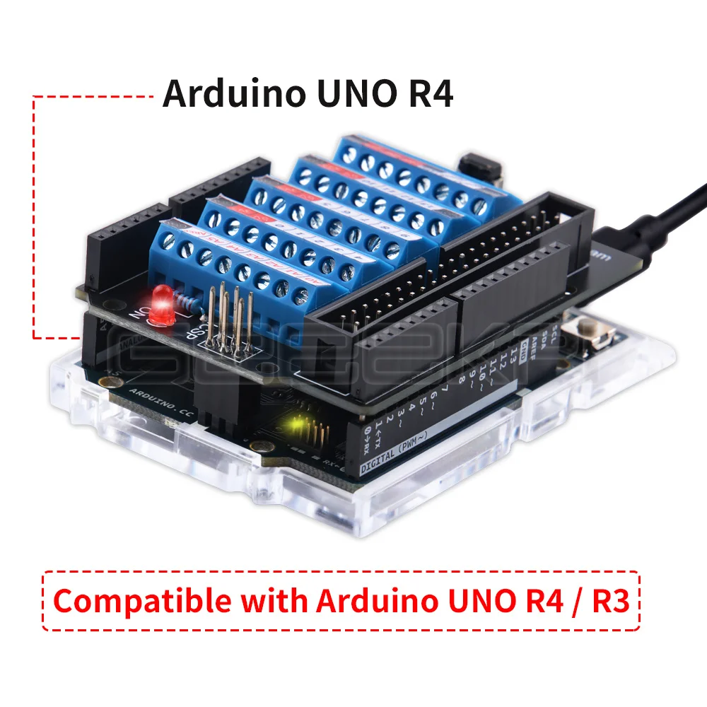 Arduino UNO Screw Terminal Hat Pre-soldered ICSP Pin Header Cage Copper Pillar electronic component