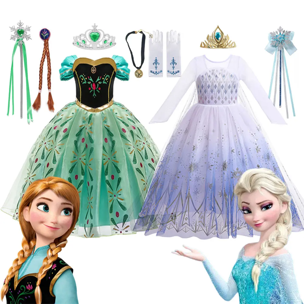 06 Elsa Robe # Robe de princesse pour filles Anna Elsa Costume