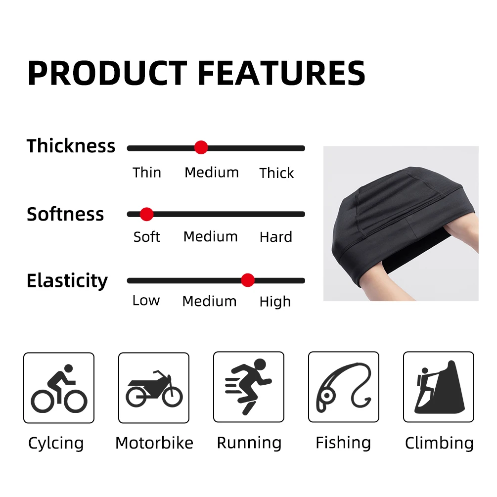 ROCKBROS Winter Cycling Fleece Hats Outdoor Sports Cap Men Winter Warm Head Hat Windproof Skiing Cycling Bicycle Cap Men Hats 5