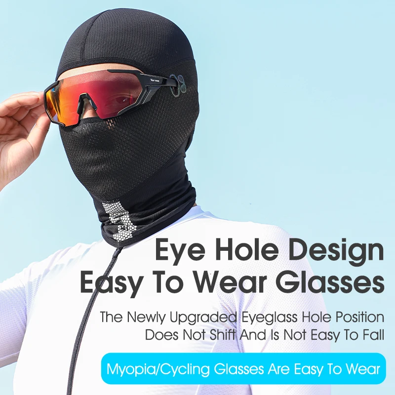 WEST BIKING Summer Balaclava For Men Cycling Caps With Visor Full Face UV Protection Mesh Mask Reflective Cooling Sport Gear 2