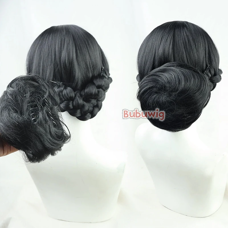 Bubuwig Synthetic Hair Michiko Cosplay Wigs Game Identity V Michiko Geisha Long Straight Black Braided Cos Wig Heat Resistant