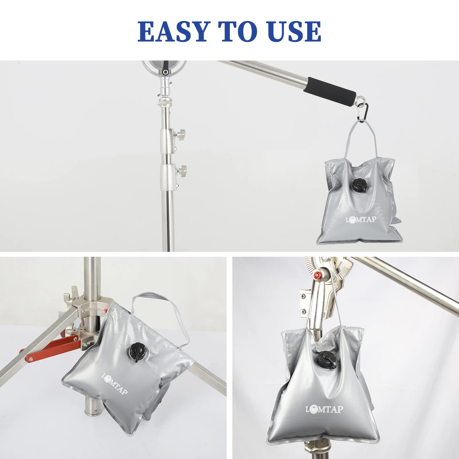 블랙 듀티 워터 백 웨이트 백 샌드백, 무거운 사진 배경 스탠드, 사진 스튜디오 붐 암 캔틸레버 삼각대