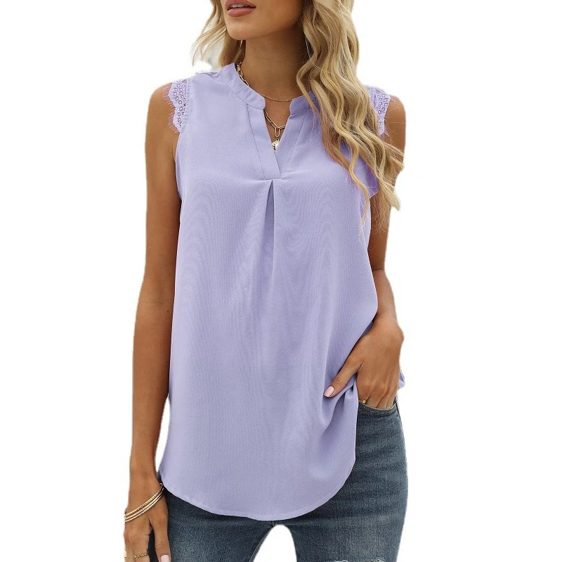 T-shirt Women's Summer New Solid Color Loose V-neck Jacquard Sleeveless Casual Vest Top corset t shirt