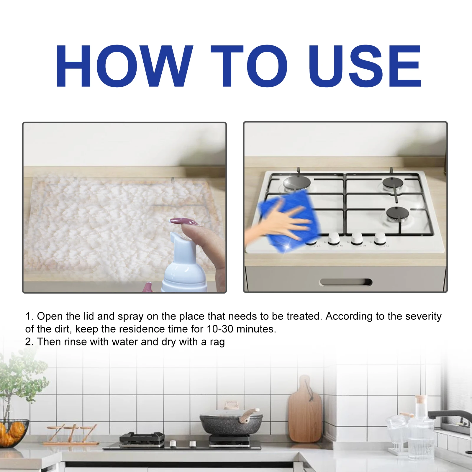 Jue-Fish Kitchen Foam Cleaner Hood Cleaning Household Stain Removal Kitchen Cooktop Hood Stain Removal Heavy Duty Foam Cleaner