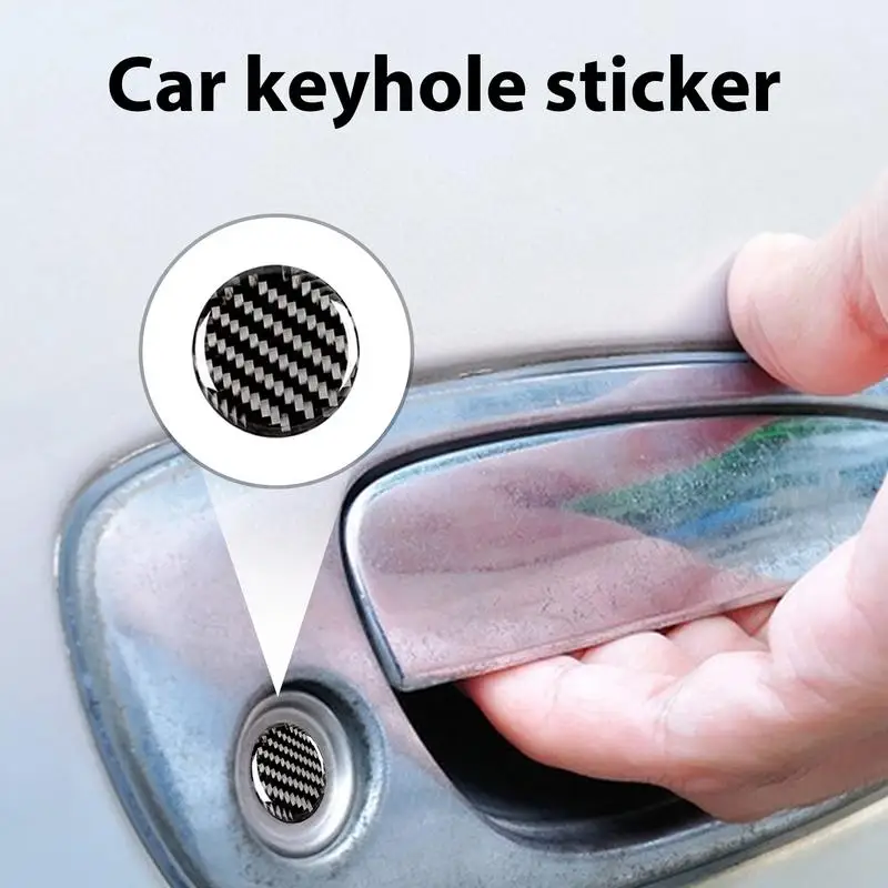 Car Door Lock Stickers 4PCS Keyhole Protector Trim Screw Protector Key Decor Automotive