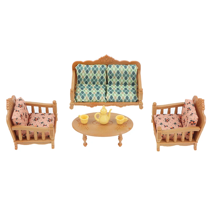 Miniature Living Room Set 112 Sofa With Pillow Tv Forest