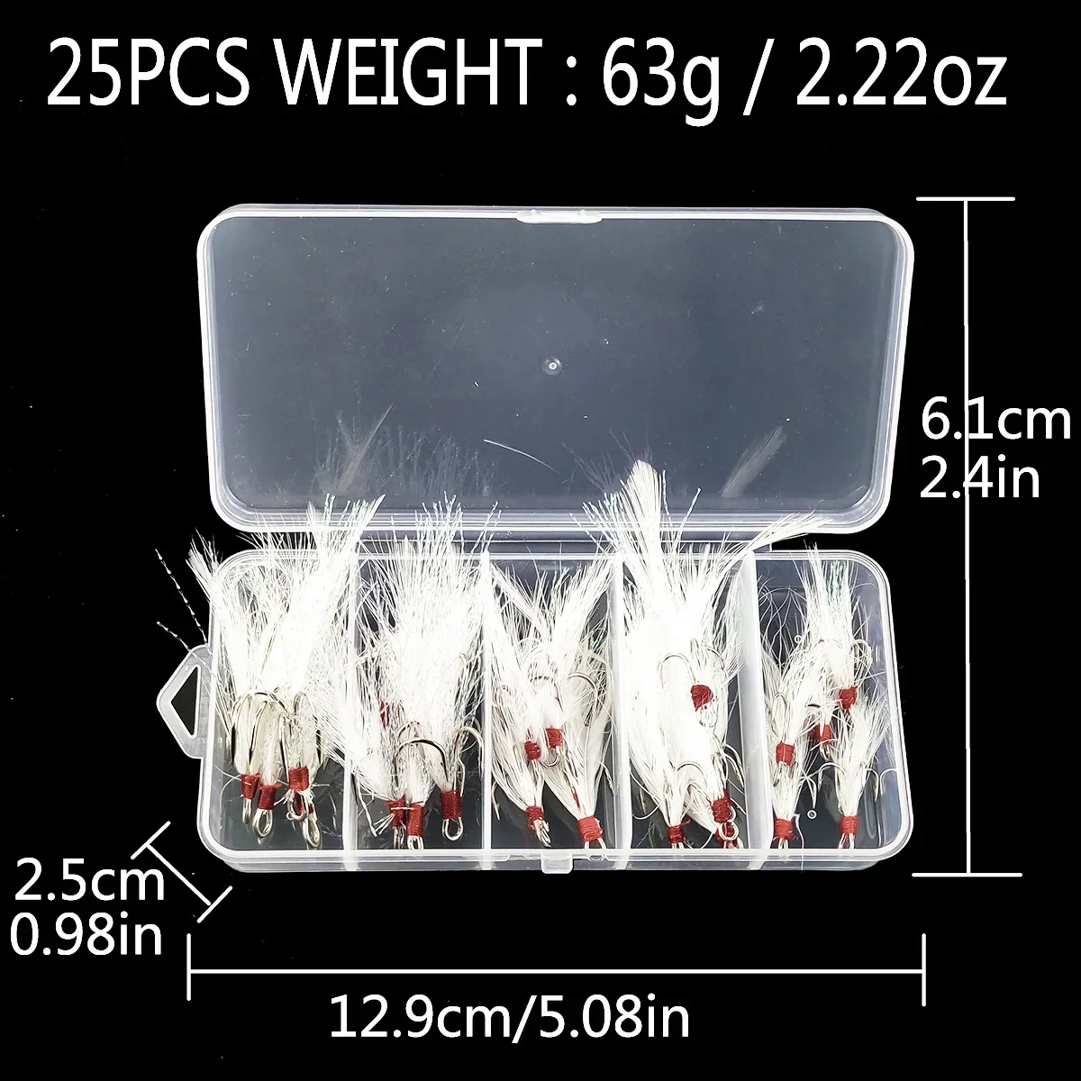 thumbnail image 1 of Fabricante directo al por mayor de accesorios de pesca Anzuelos de pesca con plumas de tres puntas Anzuelos para señuelos para lubinas y otros peces, 1 of 5