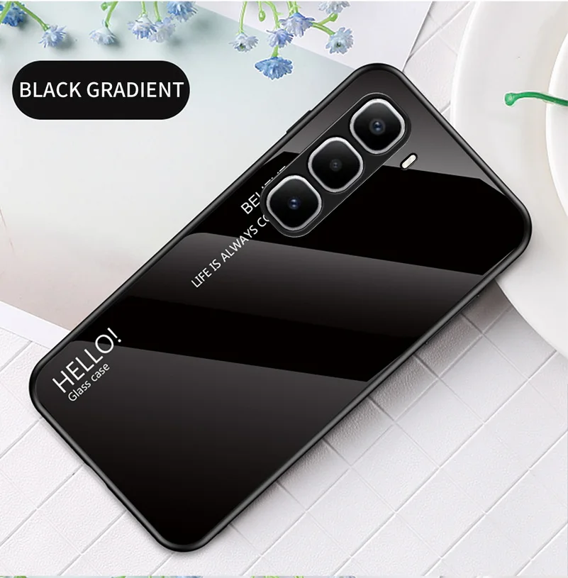 Gradient Tempered Glass Protective Glossy Case