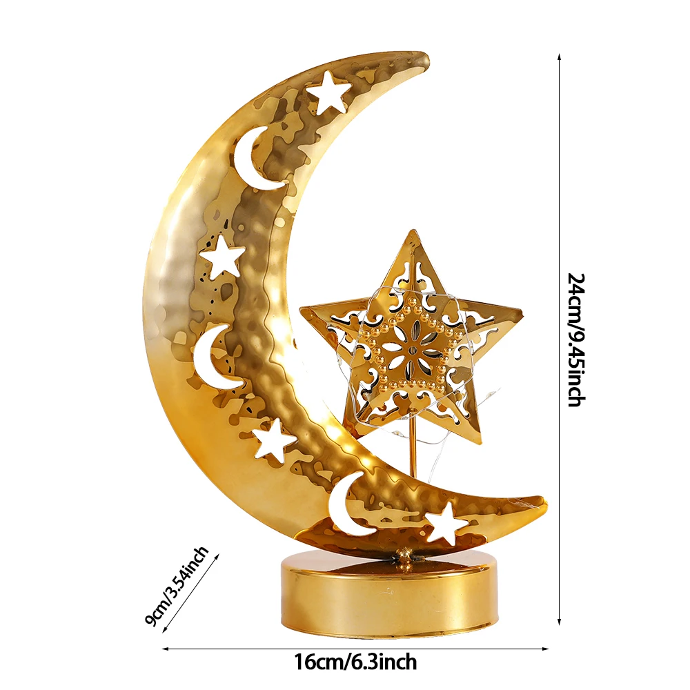 Ramadan Lampe Kerze Halter Tablett Metall Gold Mond Form Lichter Hohl  Muster Ramadan Dekoration 2023 Muslimischen Festival Ornamente - AliExpress