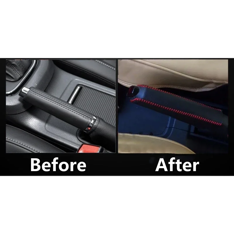 Carbon Fiber Car Leather Handbrake Cover Protective Sleeve Hand Brake Protection Car Interior Accessories hand brake cover car interior accessories