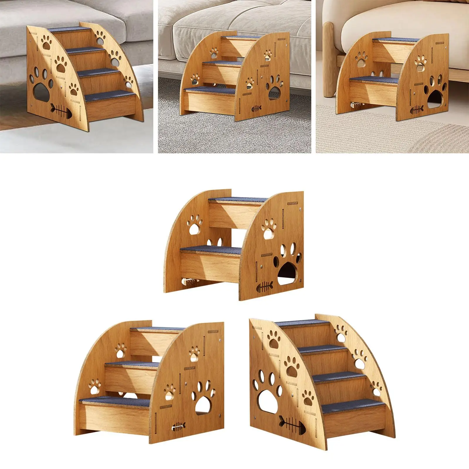 Wooden Pet Stairs Cat Stairs for Small and Older Animals Small Pets Indoor