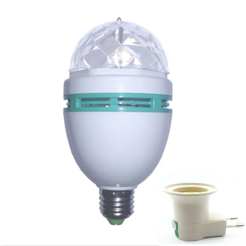 Disco Ball Light Disco Light LED Stage Light LED Crystal Color Magic Ball Lights Rotating RGB LED Stage Light Bulb E27 Lamp for Ktv Bar Disco Party DJ Christmas Effect Decro