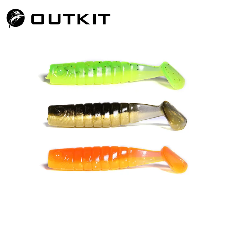 OUTKIT 10Pcs/lot Wobblers Rockfishing Soft Lures Rubber Soft Baits 4cm